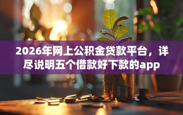 2026年网上公积金贷款平台，详尽说明五个借款好下款的app