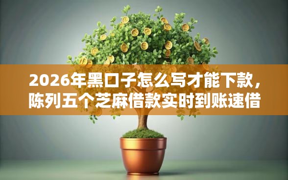 2026年黑口子怎么写才能下款，陈列五个芝麻借款实时到账速借软件