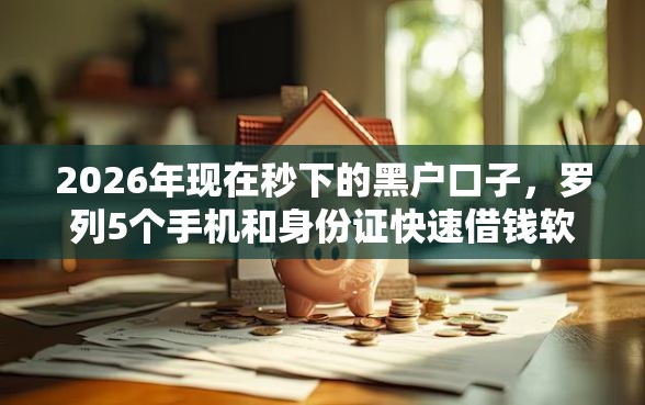 2026年现在秒下的黑户口子，罗列5个手机和身份证快速借钱软件