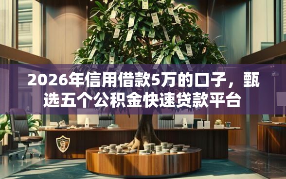 2026年信用借款5万的口子，甄选五个公积金快速贷款平台