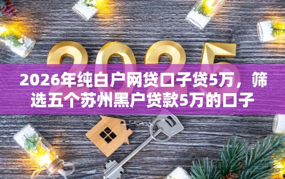 2026年纯白户网贷口子贷5万，筛选五个苏州黑户贷款5万的口子