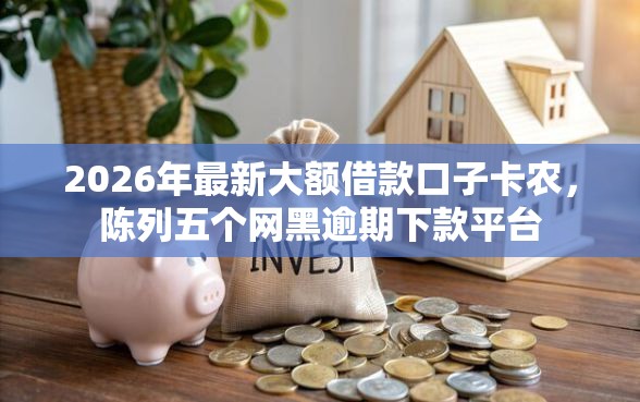 2026年最新大额借款口子卡农，陈列五个网黑逾期下款平台