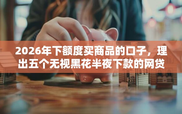 2026年下额度买商品的口子，理出五个无视黑花半夜下款的网贷口子