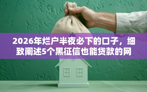 2026年烂户半夜必下的口子，细致阐述5个黑征信也能贷款的网贷软件