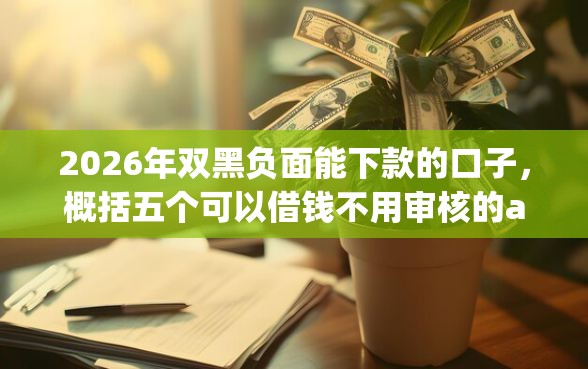 2026年双黑负面能下款的口子，概括五个可以借钱不用审核的app