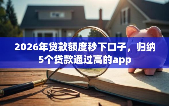 2026年贷款额度秒下口子，归纳5个贷款通过高的app