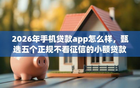 2026年手机贷款app怎么样，甄选五个正规不看征信的小额贷款软件
