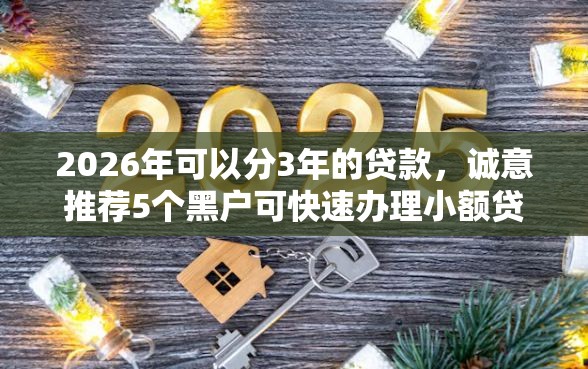 2026年可以分3年的贷款，诚意推荐5个黑户可快速办理小额贷款业务的口子
