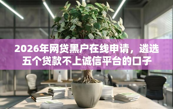 2026年网贷黑户在线申请，遴选五个贷款不上诚信平台的口子