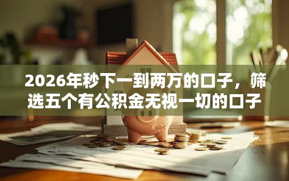 2026年秒下一到两万的口子，筛选五个有公积金无视一切的口子