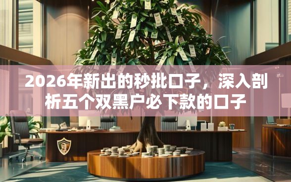 2026年新出的秒批口子，深入剖析五个双黑户必下款的口子