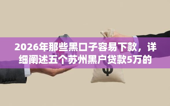 2026年那些黑口子容易下款，详细阐述五个苏州黑户贷款5万的app