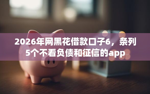 2026年网黑花借款口子6，条列5个不看负债和征信的app