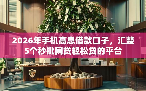 2026年手机高息借款口子，汇整5个秒批网贷轻松贷的平台