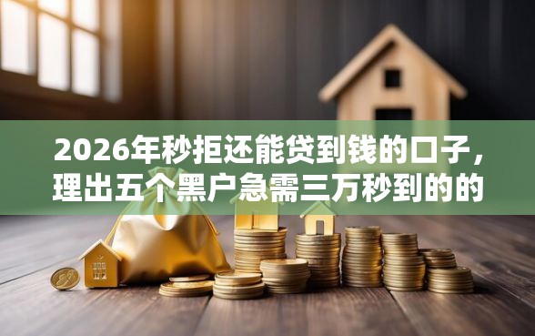 2026年秒拒还能贷到钱的口子，理出五个黑户急需三万秒到的的软件