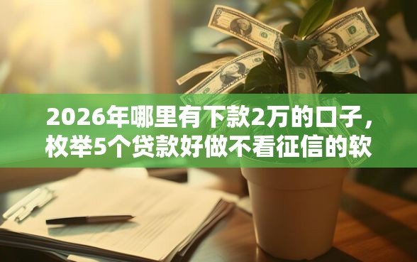 2026年哪里有下款2万的口子，枚举5个贷款好做不看征信的软件