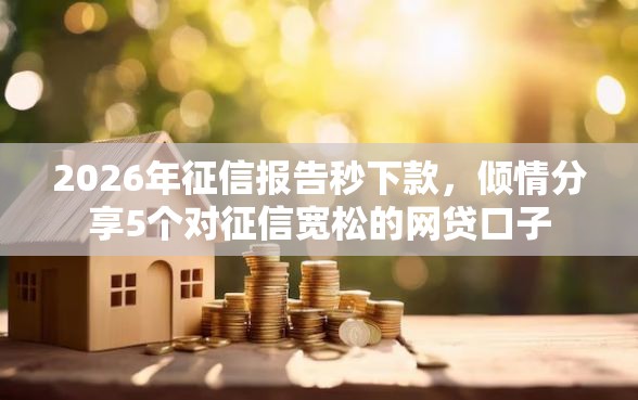 2026年征信报告秒下款，倾情分享5个对征信宽松的网贷口子