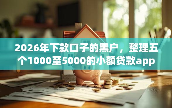 2026年下款口子的黑户，整理五个1000至5000的小额贷款app