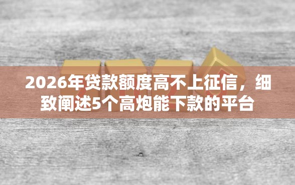2026年贷款额度高不上征信，细致阐述5个高炮能下款的平台