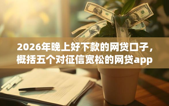 2026年晚上好下款的网贷口子，概括五个对征信宽松的网贷app