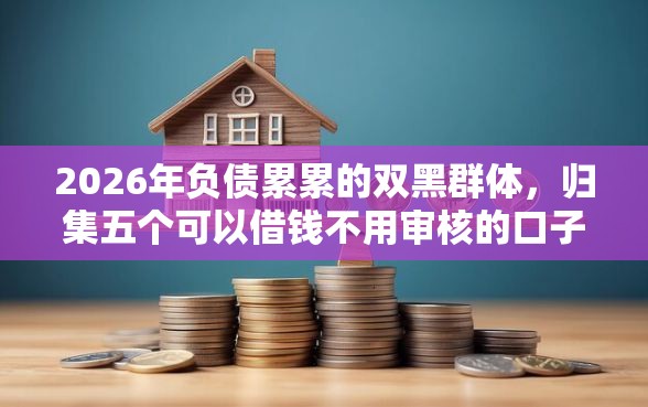 2026年负债累累的双黑群体，归集五个可以借钱不用审核的口子