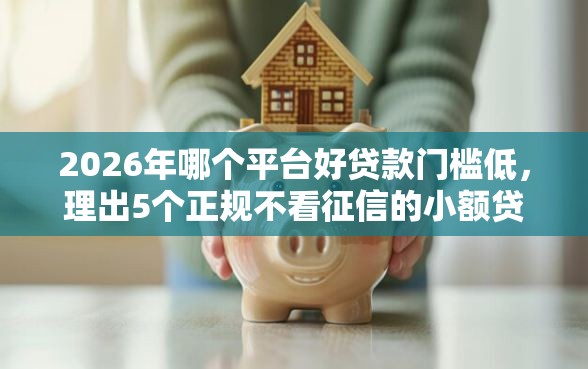 2026年哪个平台好贷款门槛低，理出5个正规不看征信的小额贷款口子