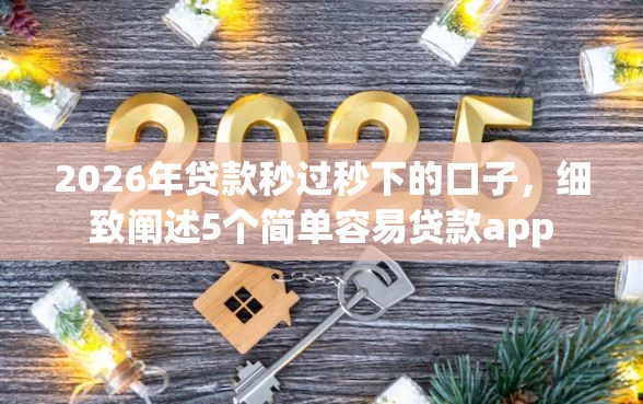 2026年贷款秒过秒下的口子，细致阐述5个简单容易贷款app