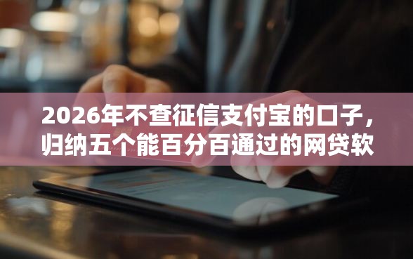 2026年不查征信支付宝的口子，归纳五个能百分百通过的网贷软件