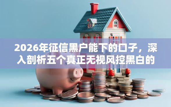 2026年征信黑户能下的口子，深入剖析五个真正无视风控黑白的网贷软件
